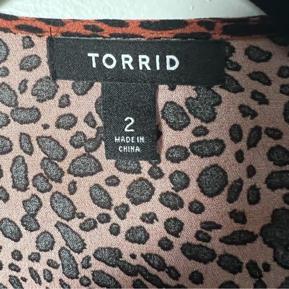 Torrid Tie-Front Midi Kimono Cheetah Print (Size 2) - Picture 5 of 7